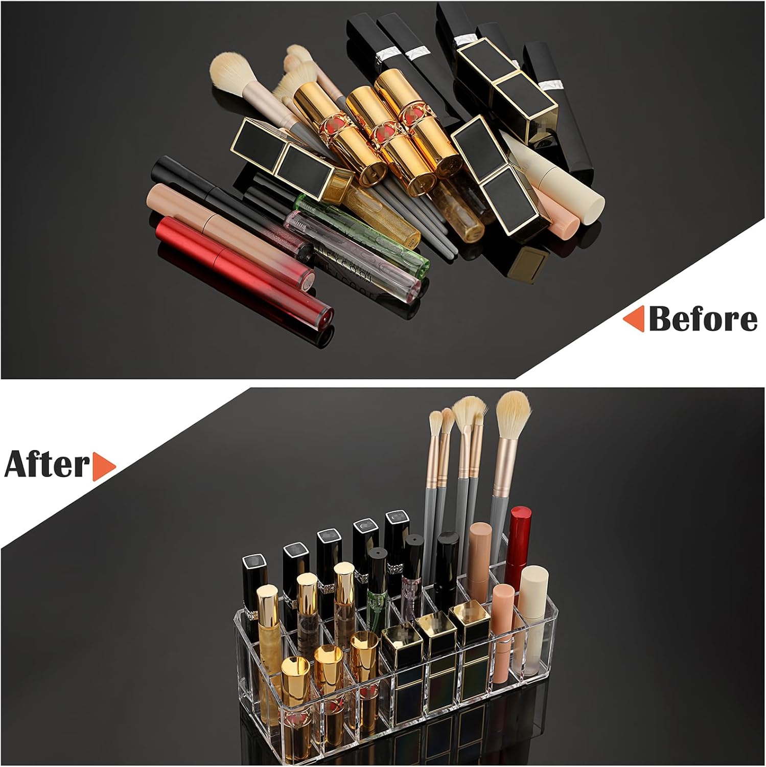 ELLDOO Rollerball Perfume Organizer 24 Space Clear Acrylic Display Case