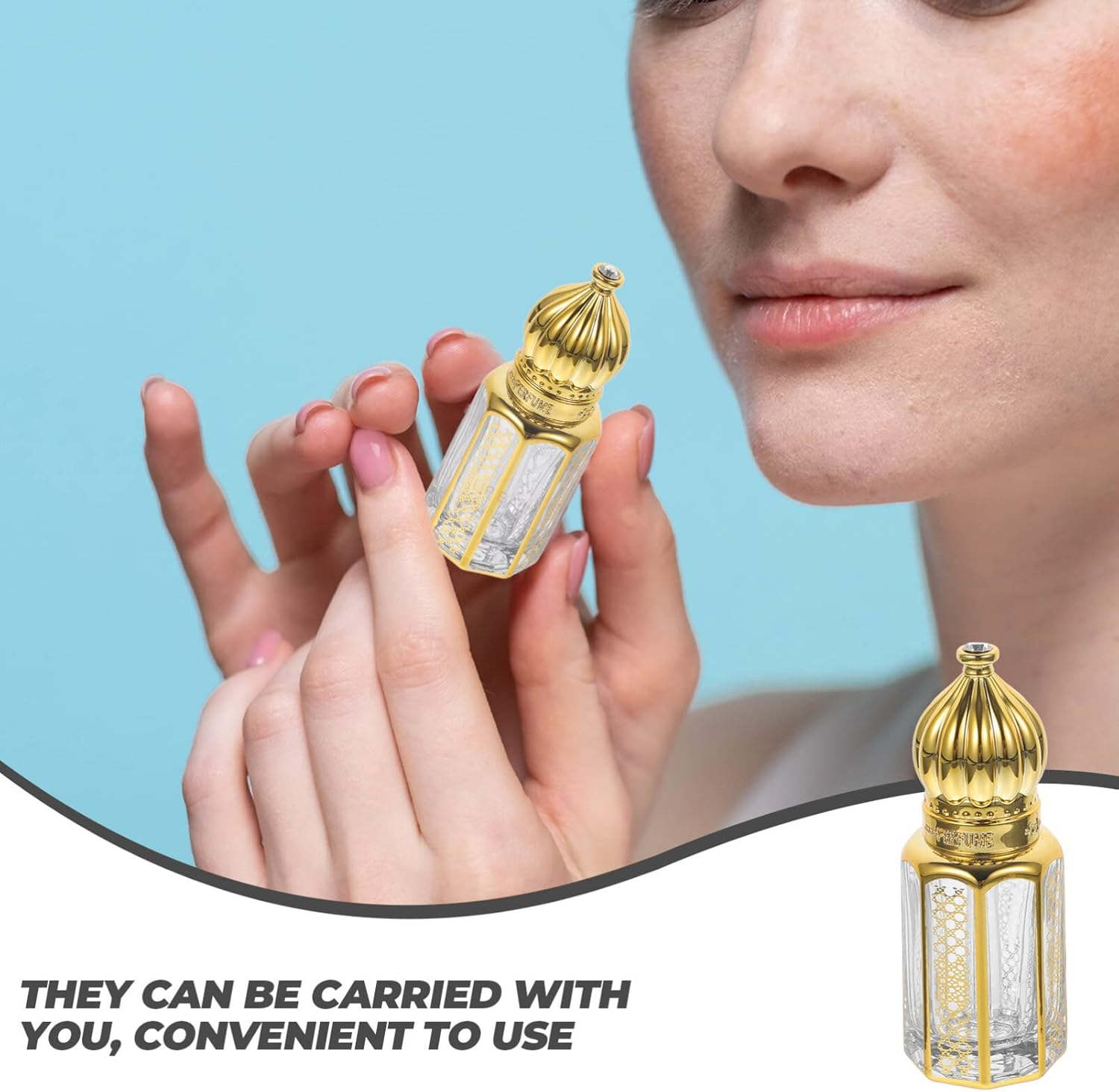 FRCOLOR Essential Oil Roller 3Pcs Glass Bottles
