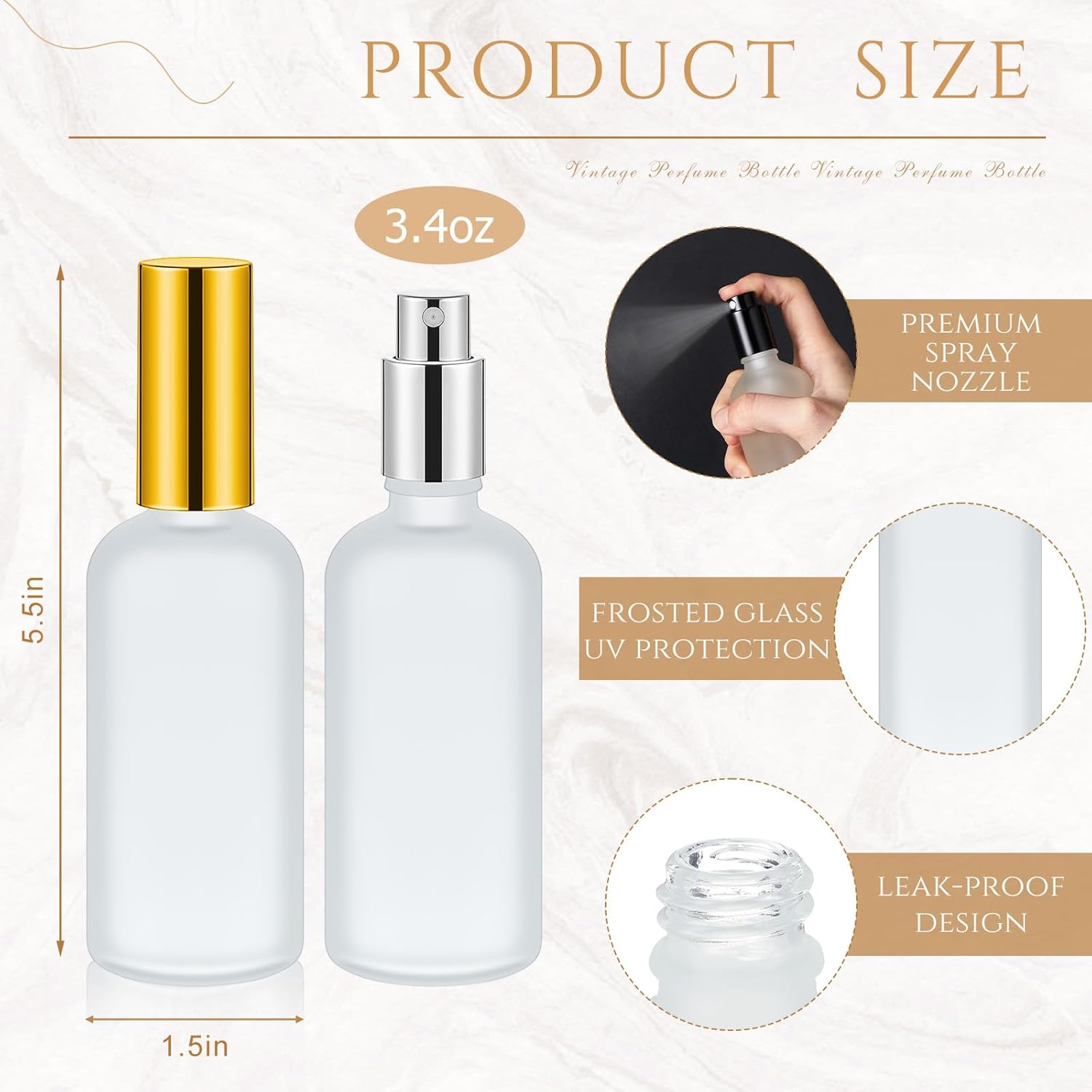 Roshtia 30 Pcs Glass Spray Bottle Set with Fine Mist Pump