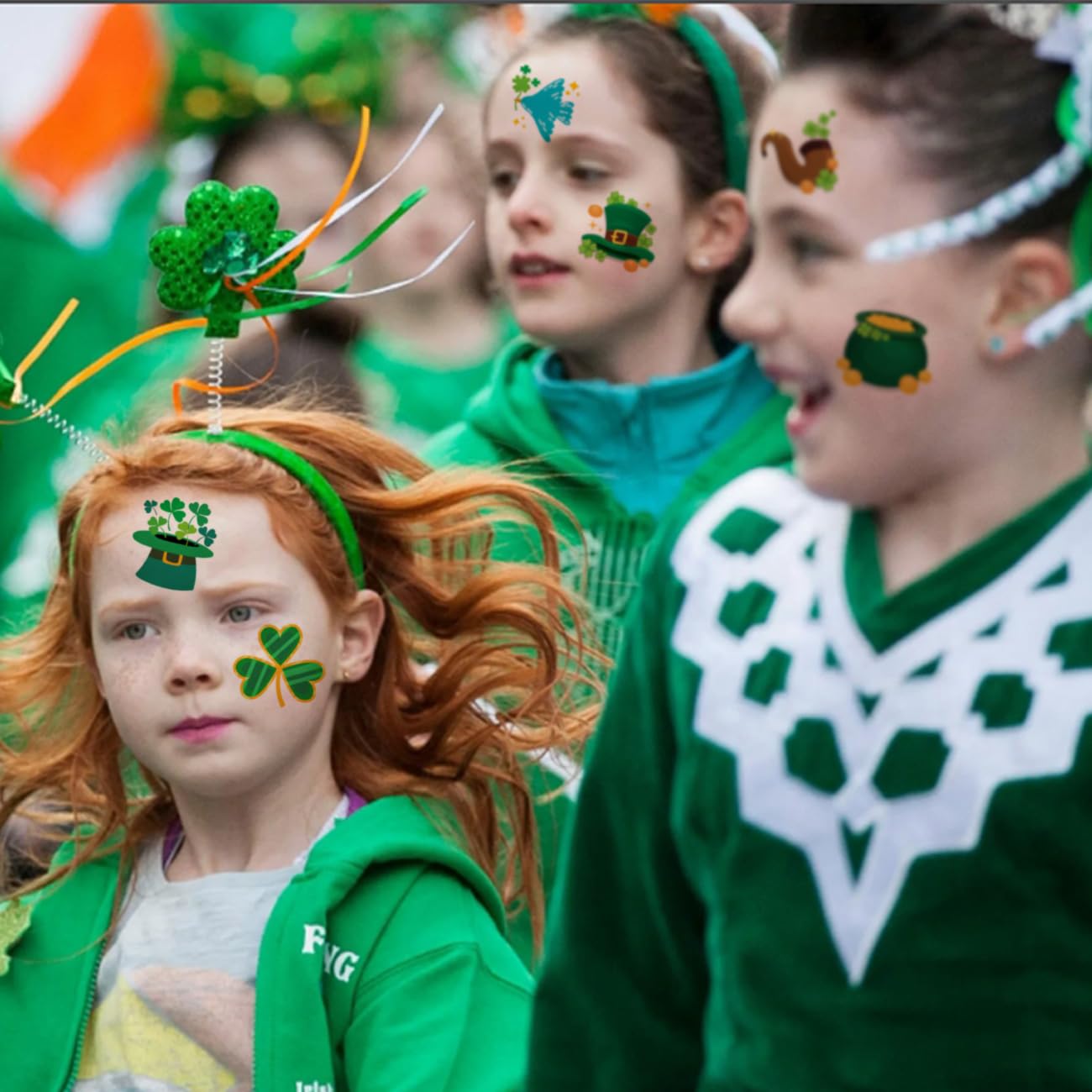 CHARLENT St Patricks Day Temporary Tattoos for Kids Party Supplies