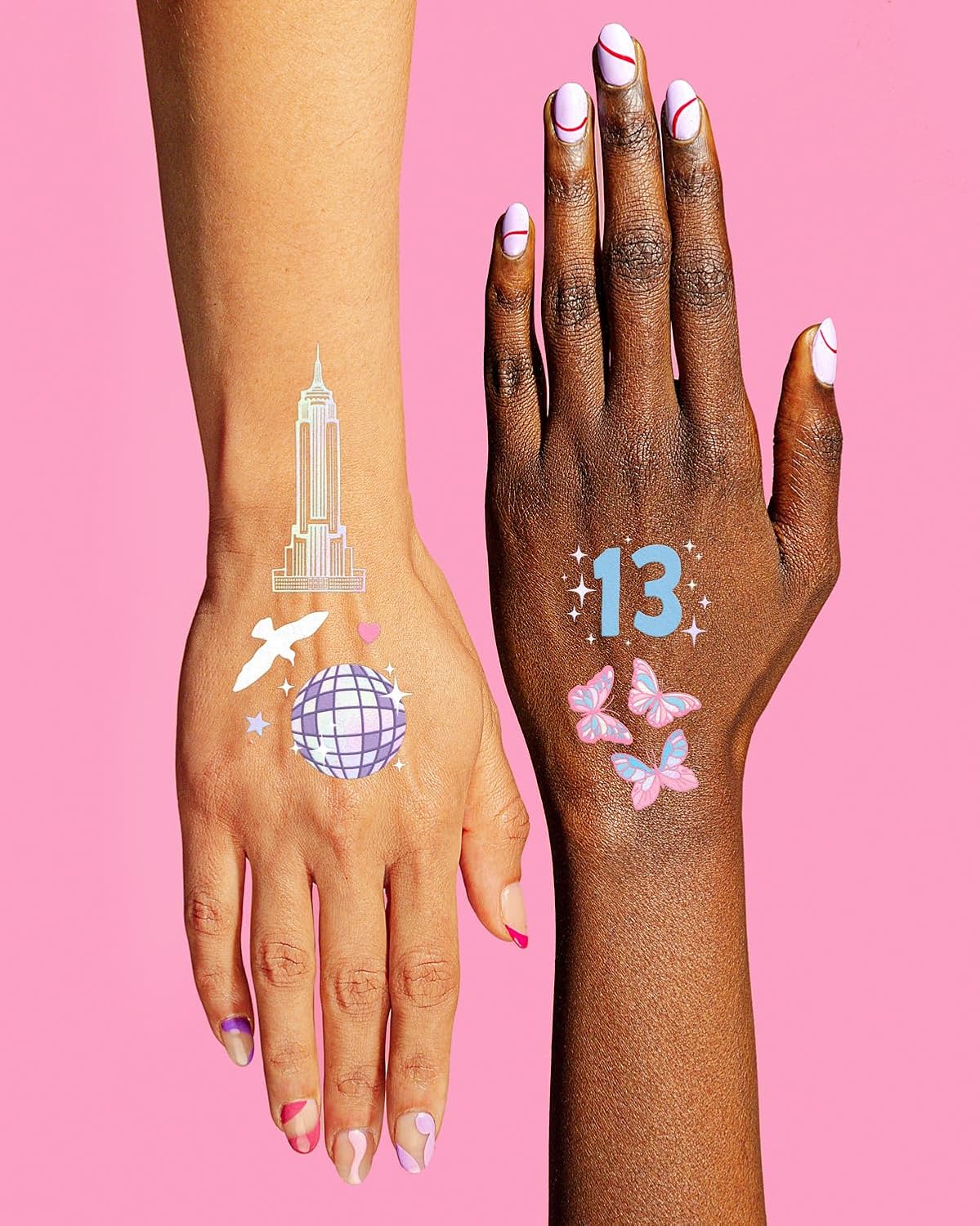 XO Fetti Eras Party Temporary Tattoos 74 Iridescent Styles