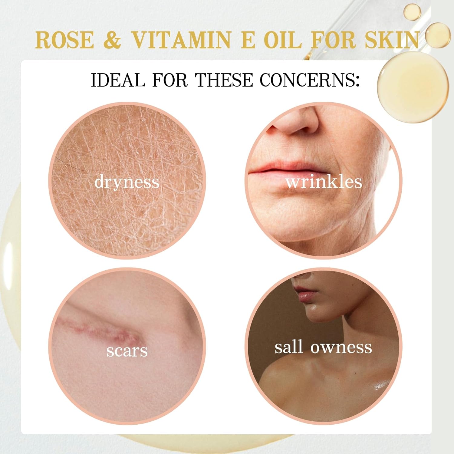 2 Pcs Rose and Vitamin E Oil for Skin Care