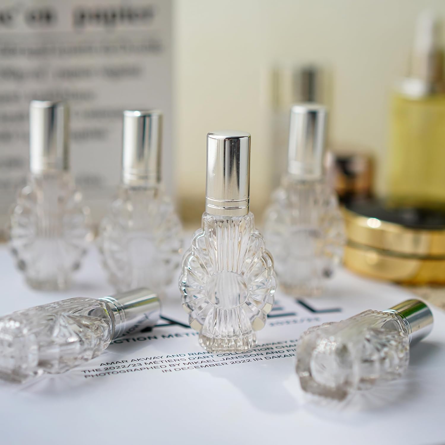 YU FENG 12pc Clear Glass Spray Bottles with Funnels and Pipettes