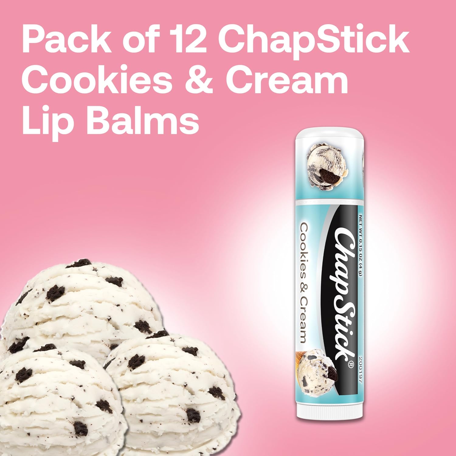 ChapStick Ice Cream Social Cookies Cream 12 Pack