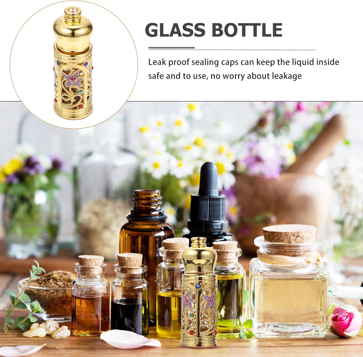 Beavorty Vintage Glass Refillable Perfume Bottle