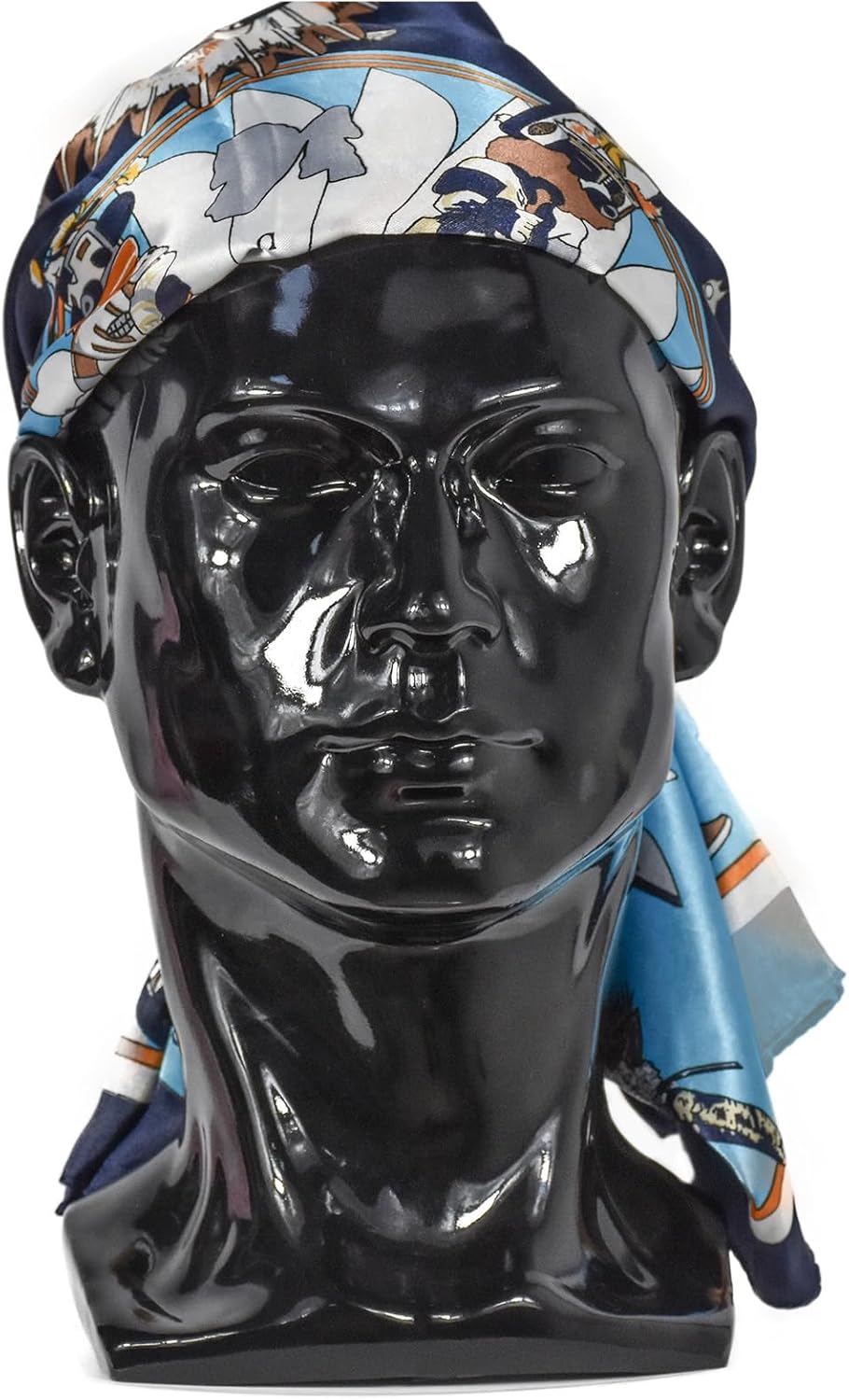 Fnnemg PVC Matte Black Male Mannequin Head Stand