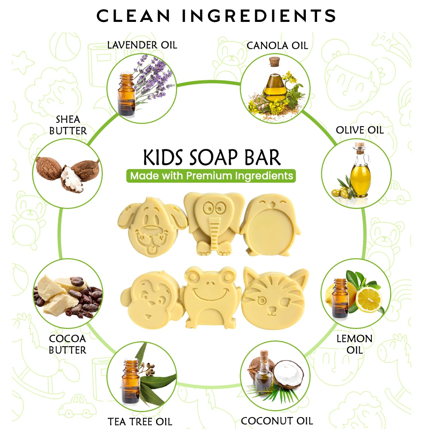 ZAAINA Natural Kids Soap Bar Set of 6