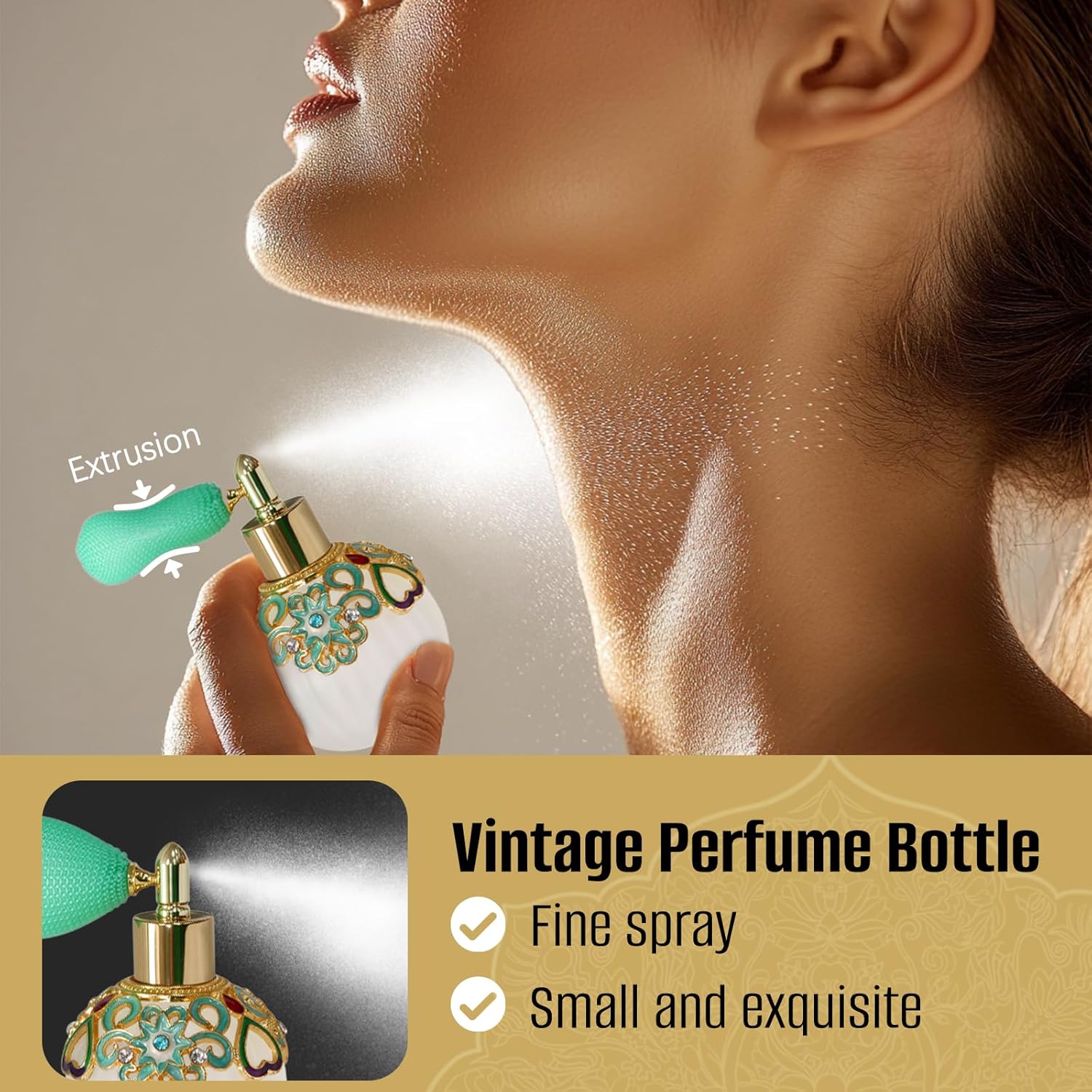 Small Vintage Perfume Bottle 50ml Refillable Atomizer