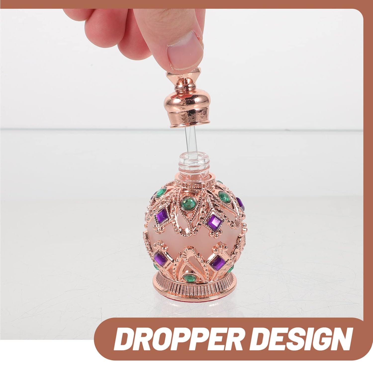 Vintage Rose Gold Glass Perfume Bottle Refillable