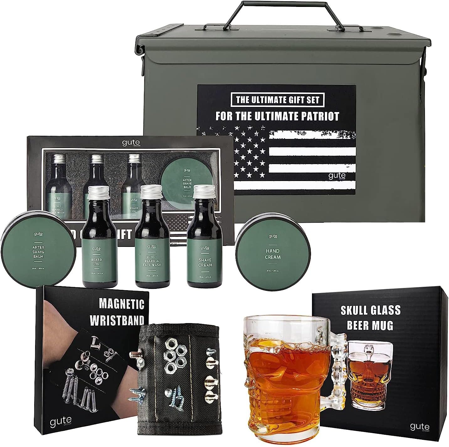 Gute Gifts for Men Dad 50 Cal Ammo Set Shaving Grooming Set