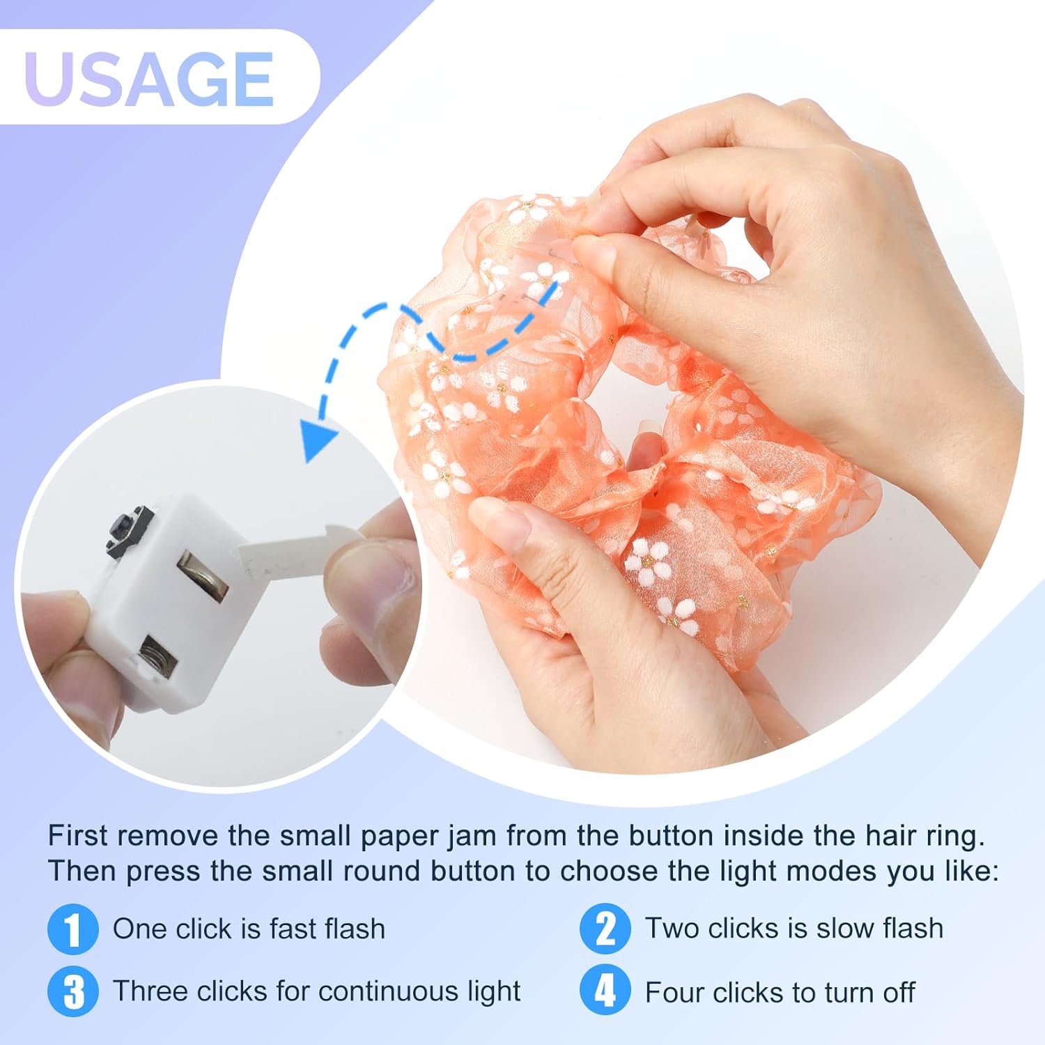 8 Pcs LED Scrunchies for Women - Glow in the Dark