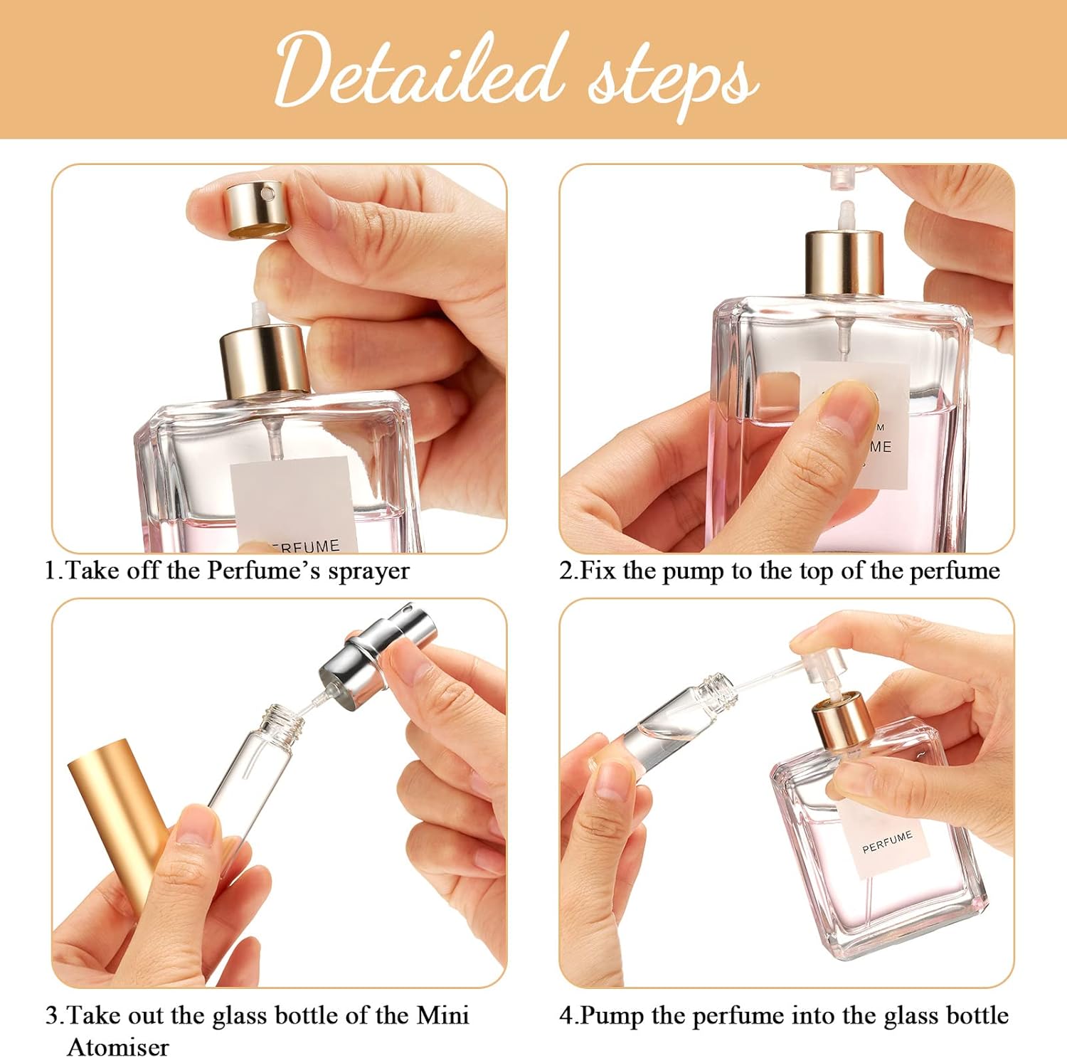 35 Pcs Refillable Perfume Atomizer Bottles with Pump for Travel