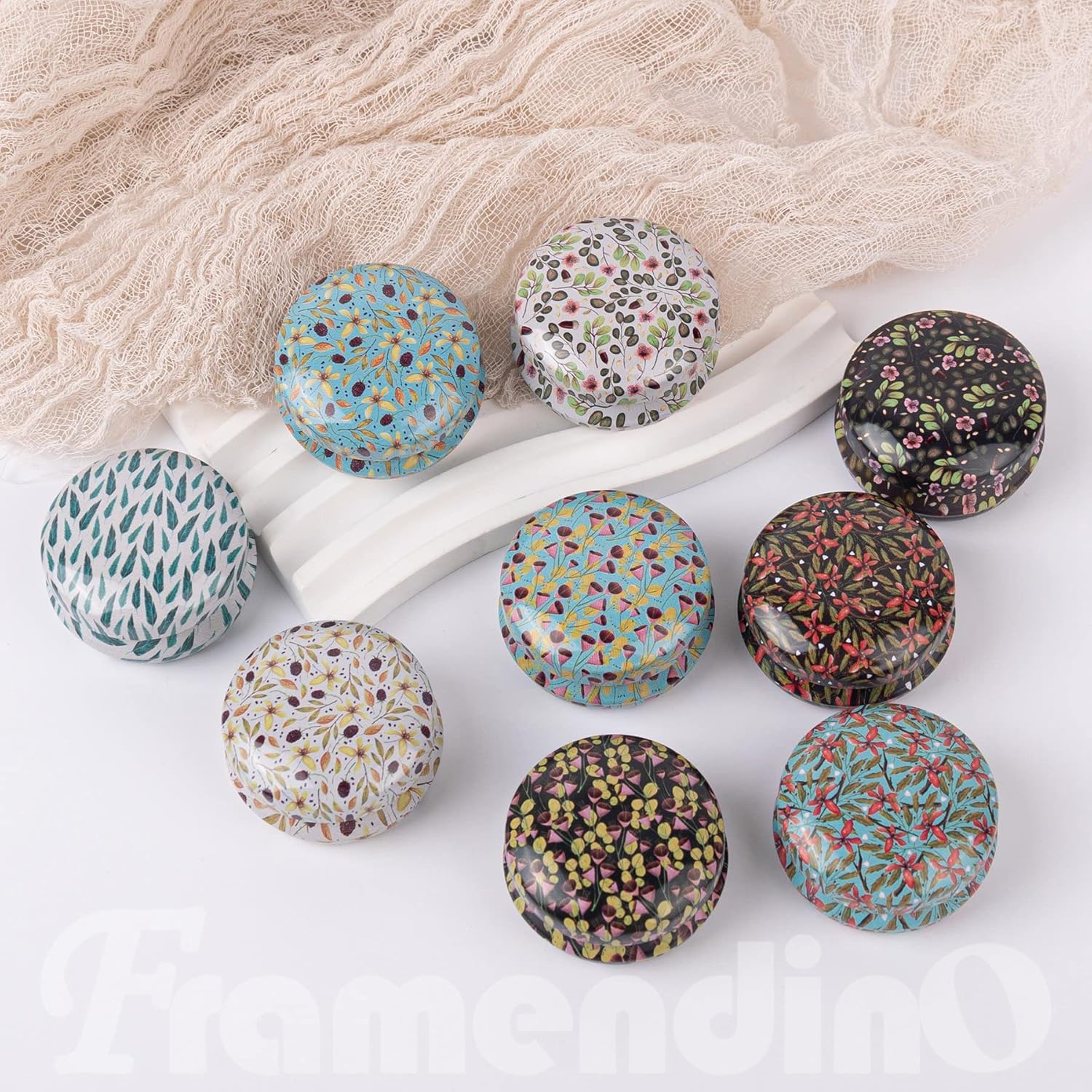Framendino 12 Pack Mini Tinplate Candle Jars with Lids
