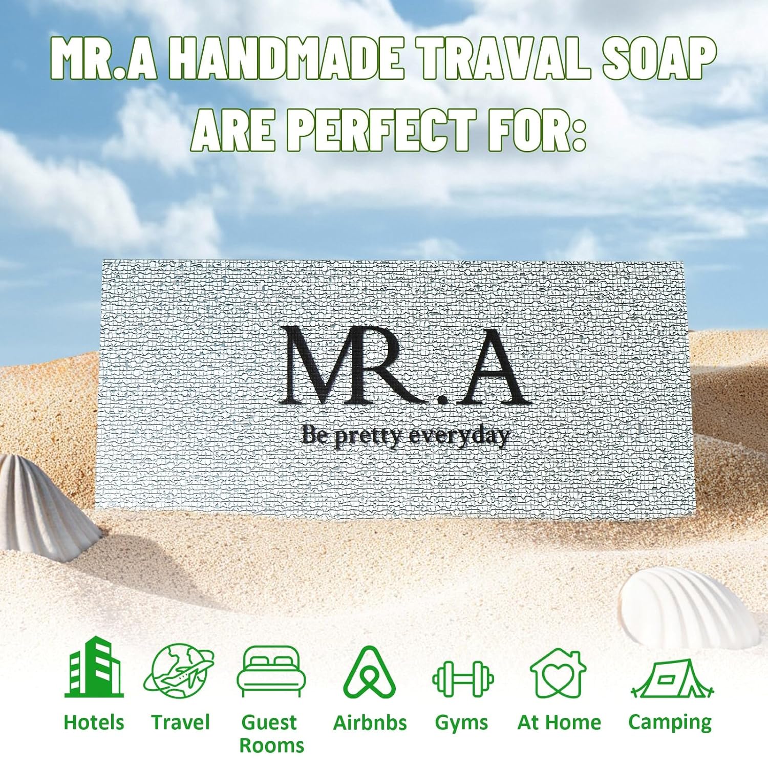 18 Handmade Travel Soaps Individually Wrapped