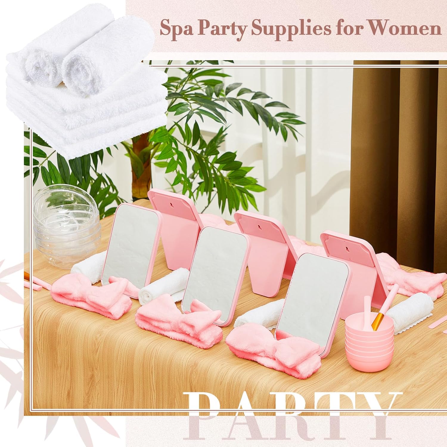 6 Piece Pink Spa Party Kit for Women