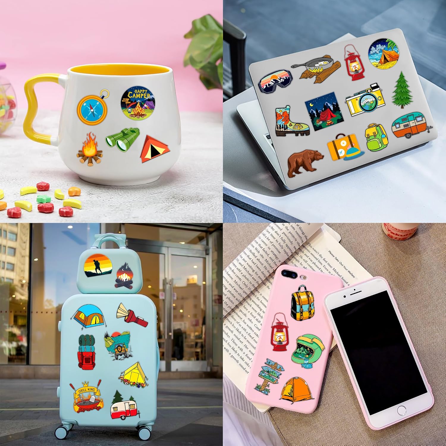 96 PCS Camp Themed Temporary Tattoos for Kids