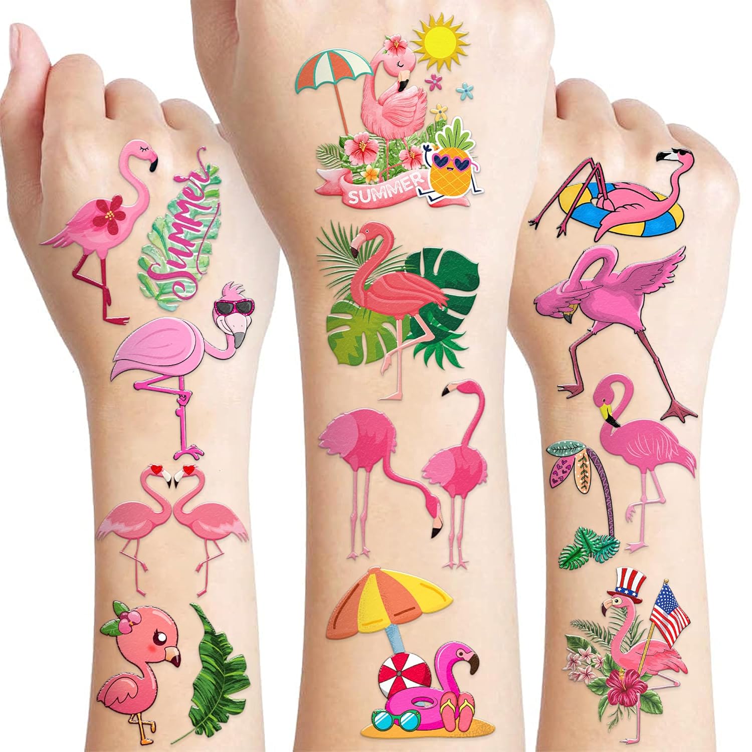 96 PCS Flamingo Temporary Sticker Decor