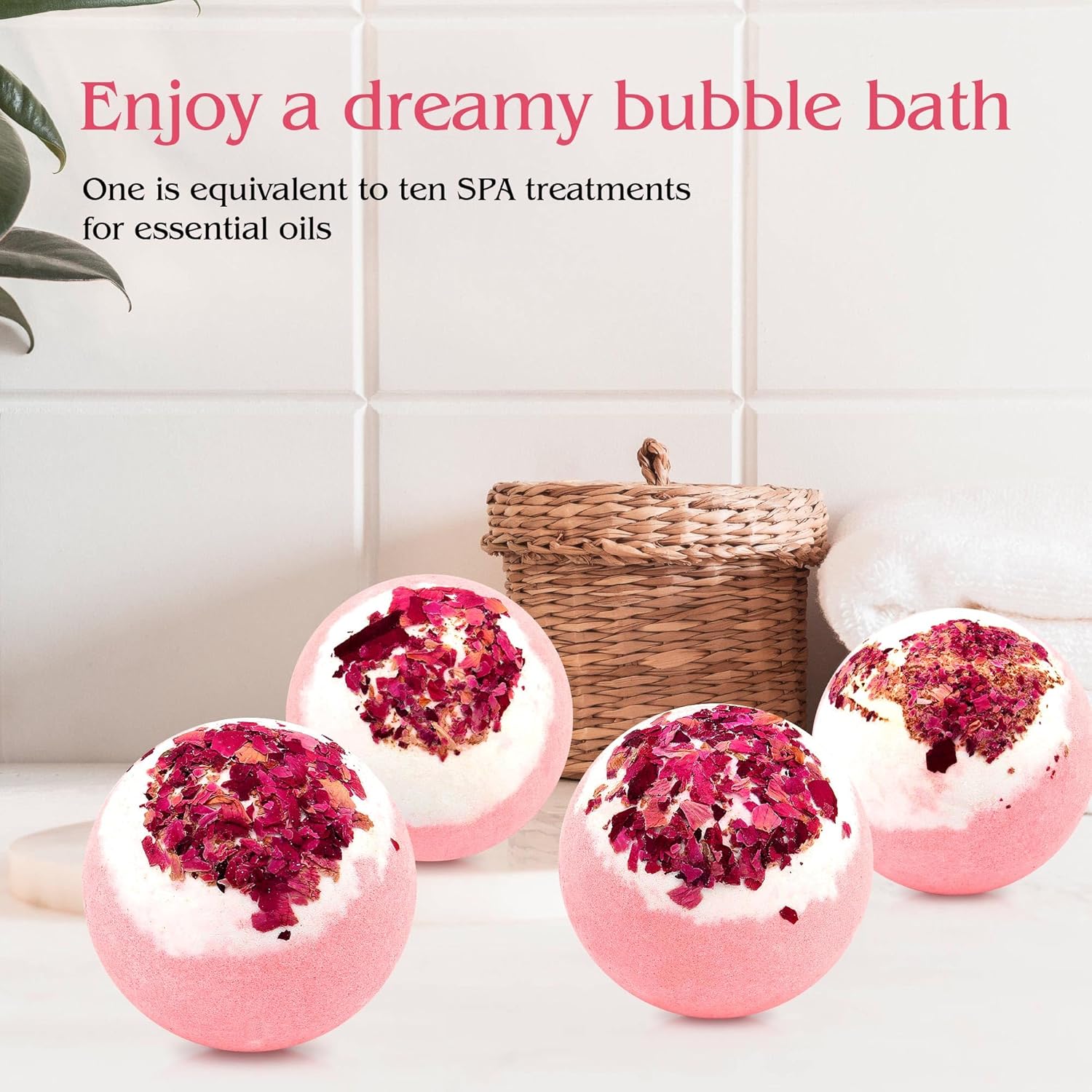 Kastu Dried Flower Bath Bombs 4-Pack Gift Set