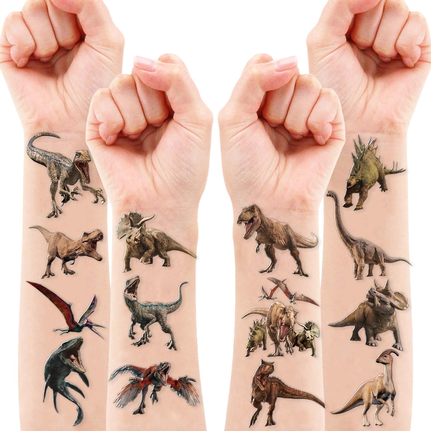 96PCS Dinosaur 3D Temporary Tattoos Stickers