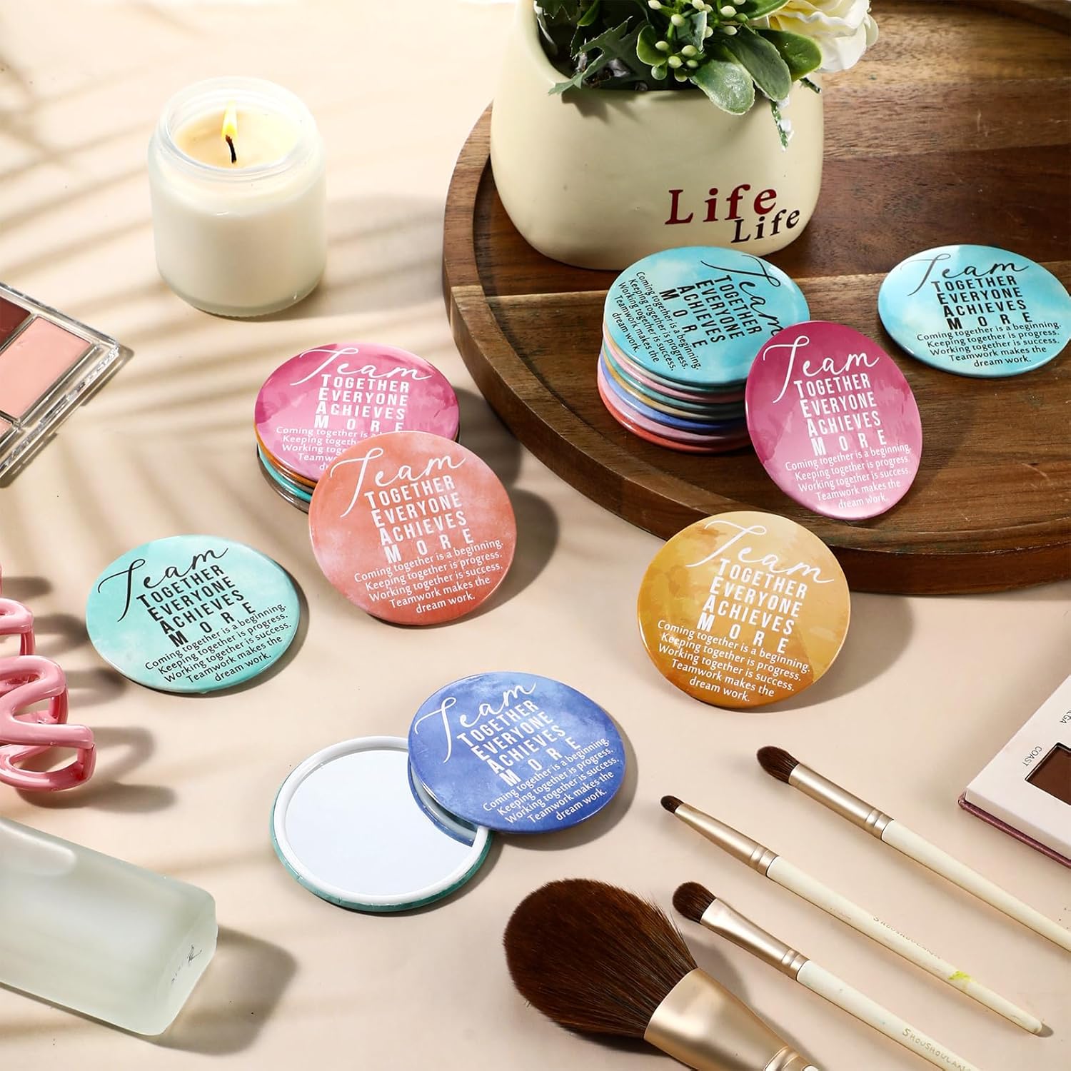 30 Pcs Team Employee Appreciation Compact Mirrors