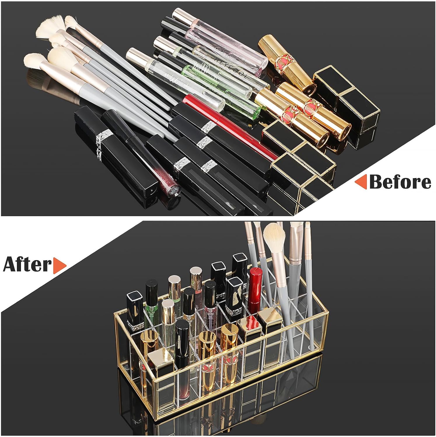 ELLDOO Rollerball Perfume Organizer 24 Acrylic Storage Case