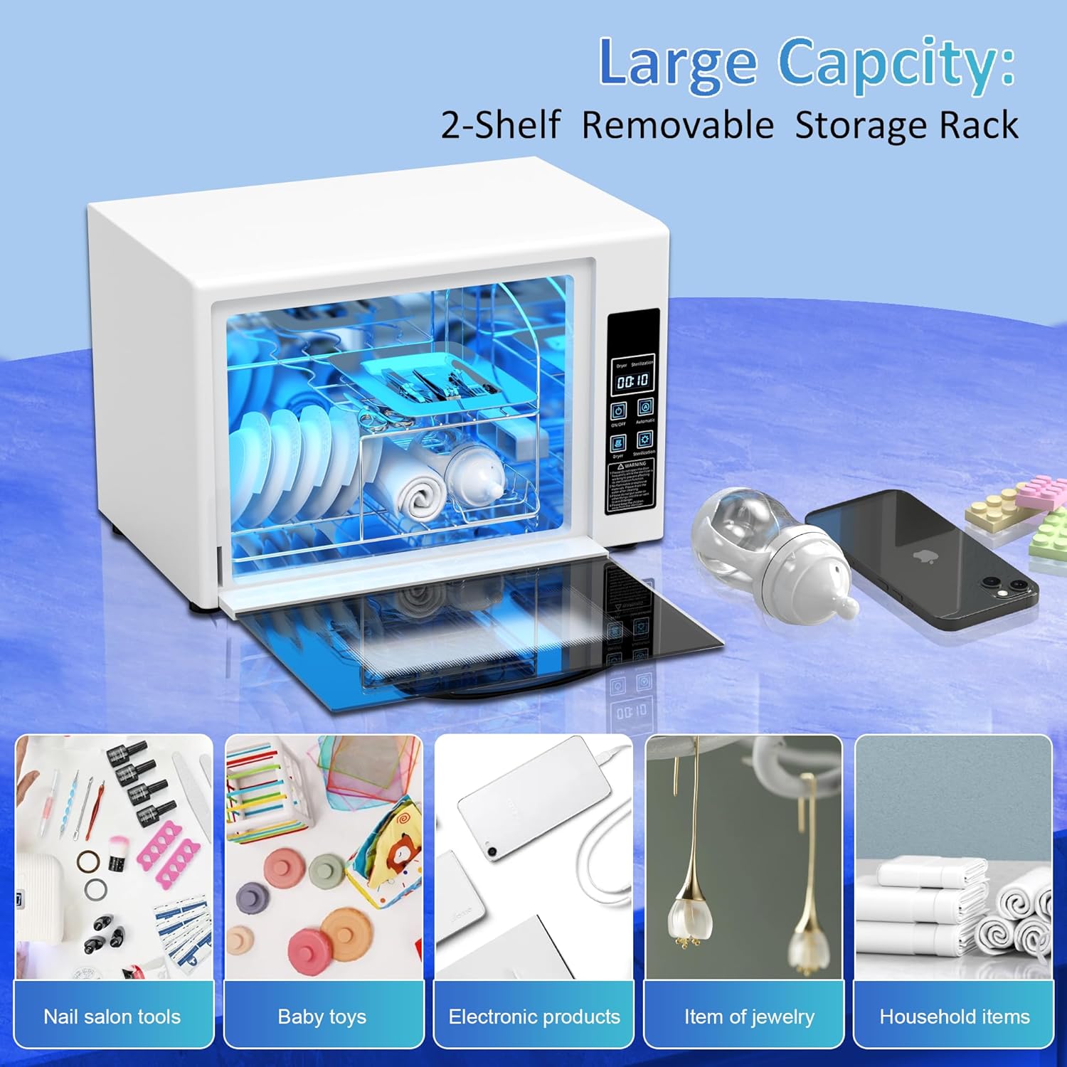 SIXRARI 21L UV Nail Tool Cleaner with Timer