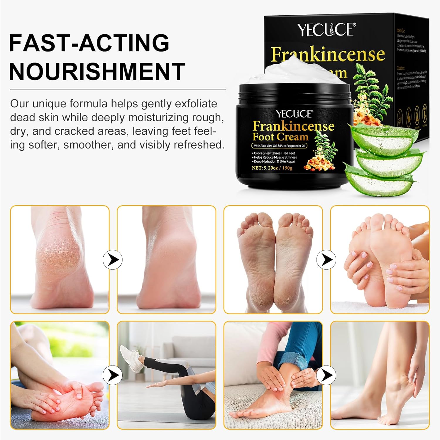 Frankincense Foot Cream 529oz for Deep Moisturizing