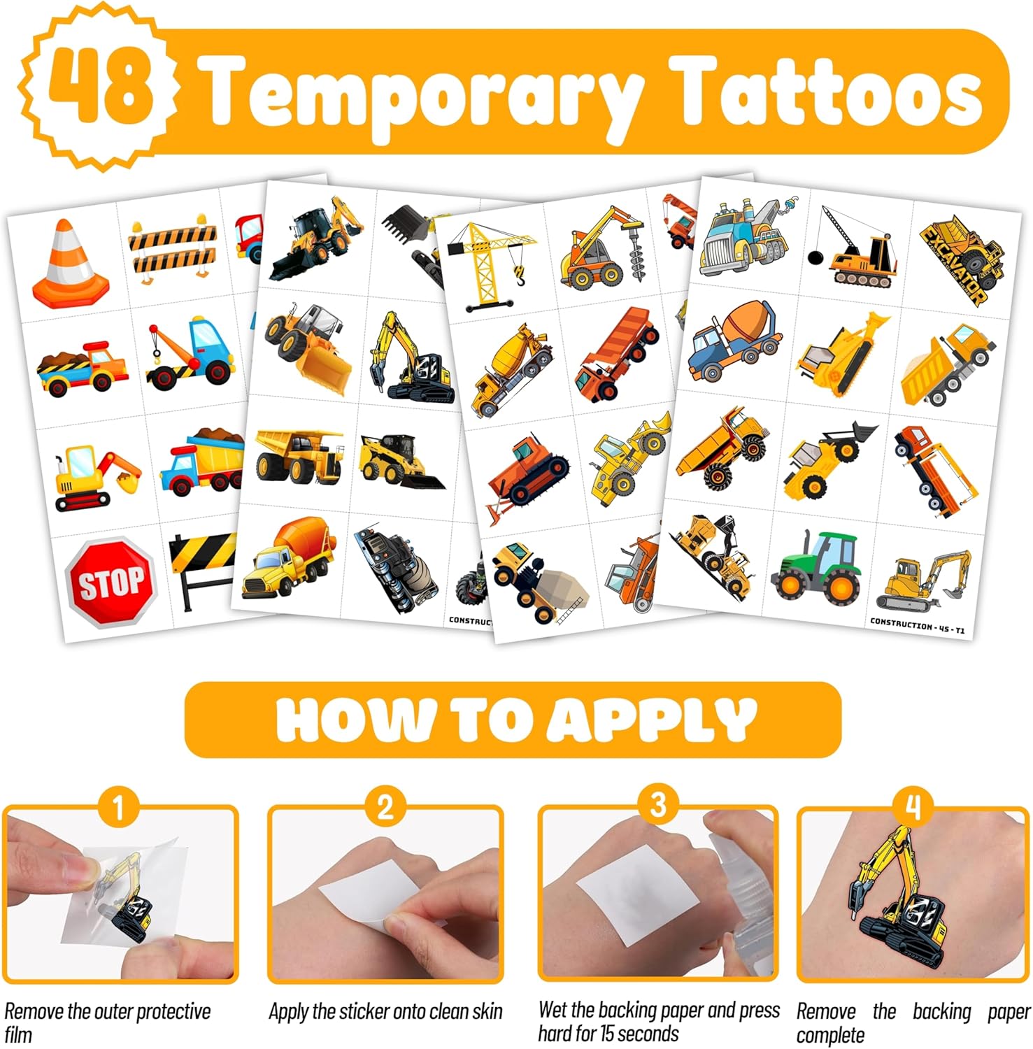 72 Piece Construction Party Favors Combo