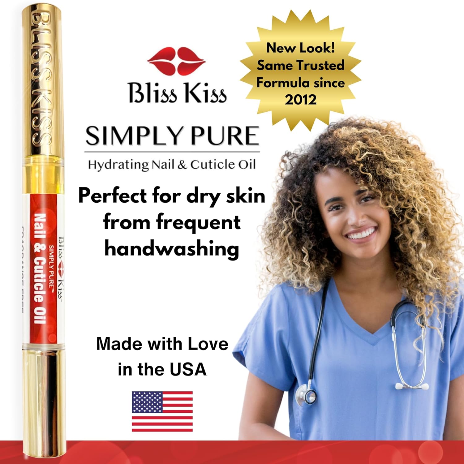 Bliss Kiss Nail Oil Cuticle Pen with Vitamin E and Jojoba