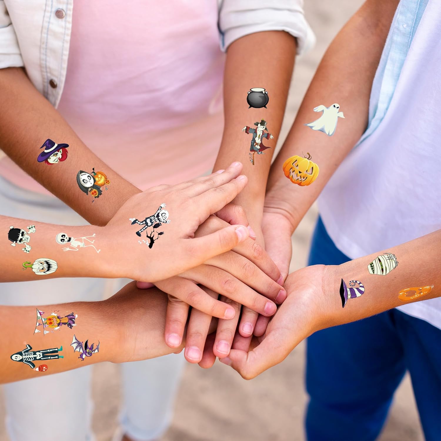 Xutengy 79 Pcs Halloween Temporary Tattoos for Kids