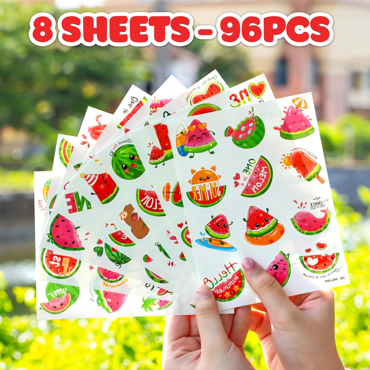 96PCS Watermelon Temporary Tattoos for Kids