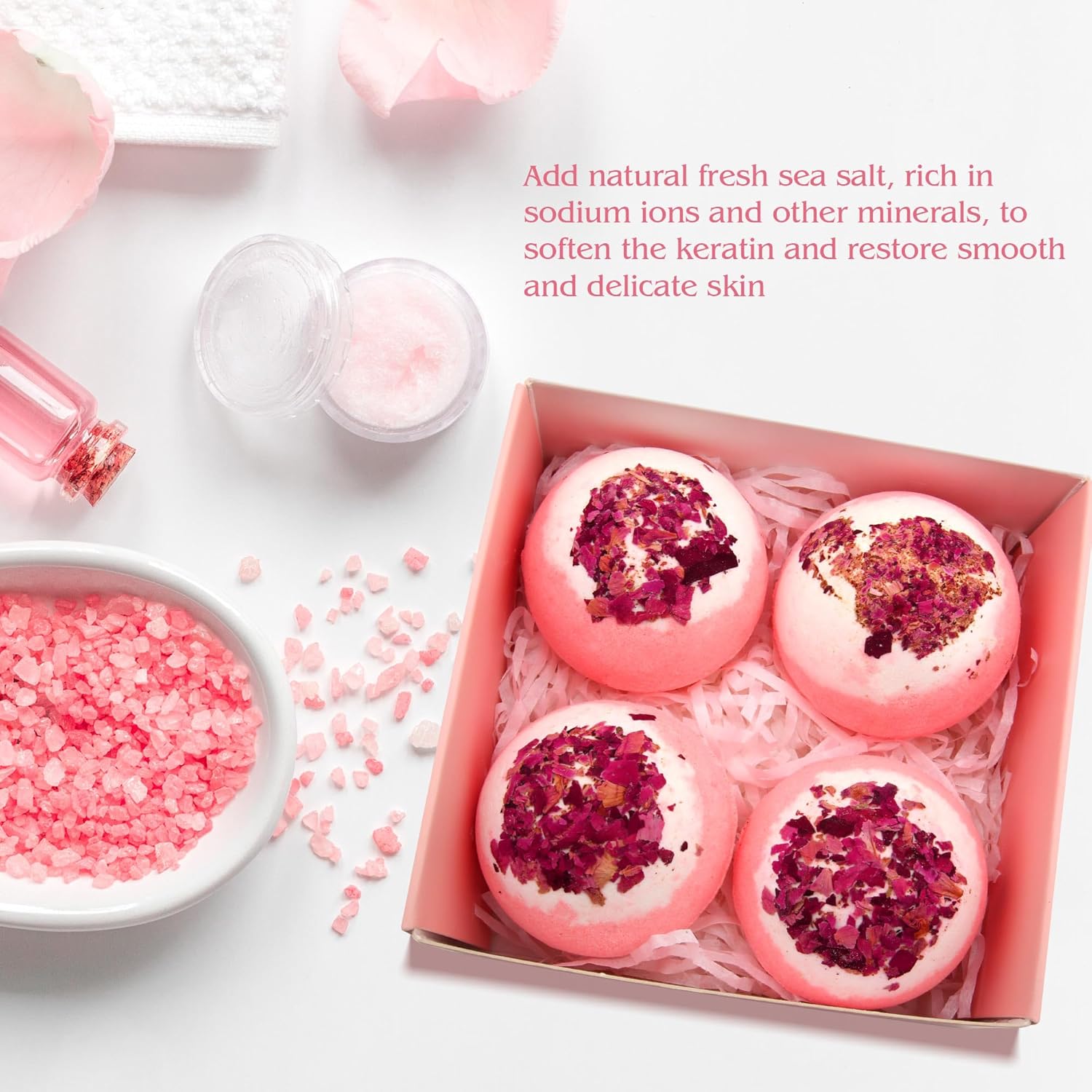 Kastu Dried Flower Bath Bombs 4-Pack Gift Set