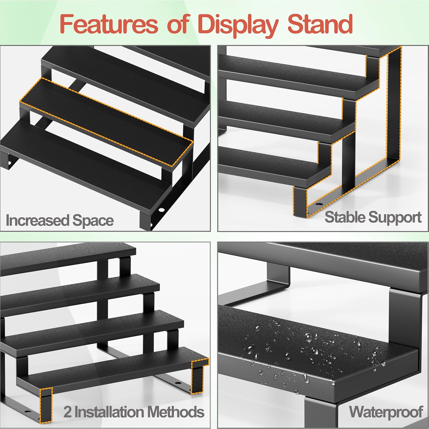 Boulphia 12 Inch Wood Cologne Stand 4 Tier Organizer