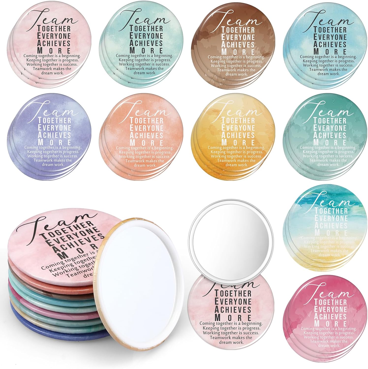 30 Pcs Team Employee Appreciation Compact Mirrors