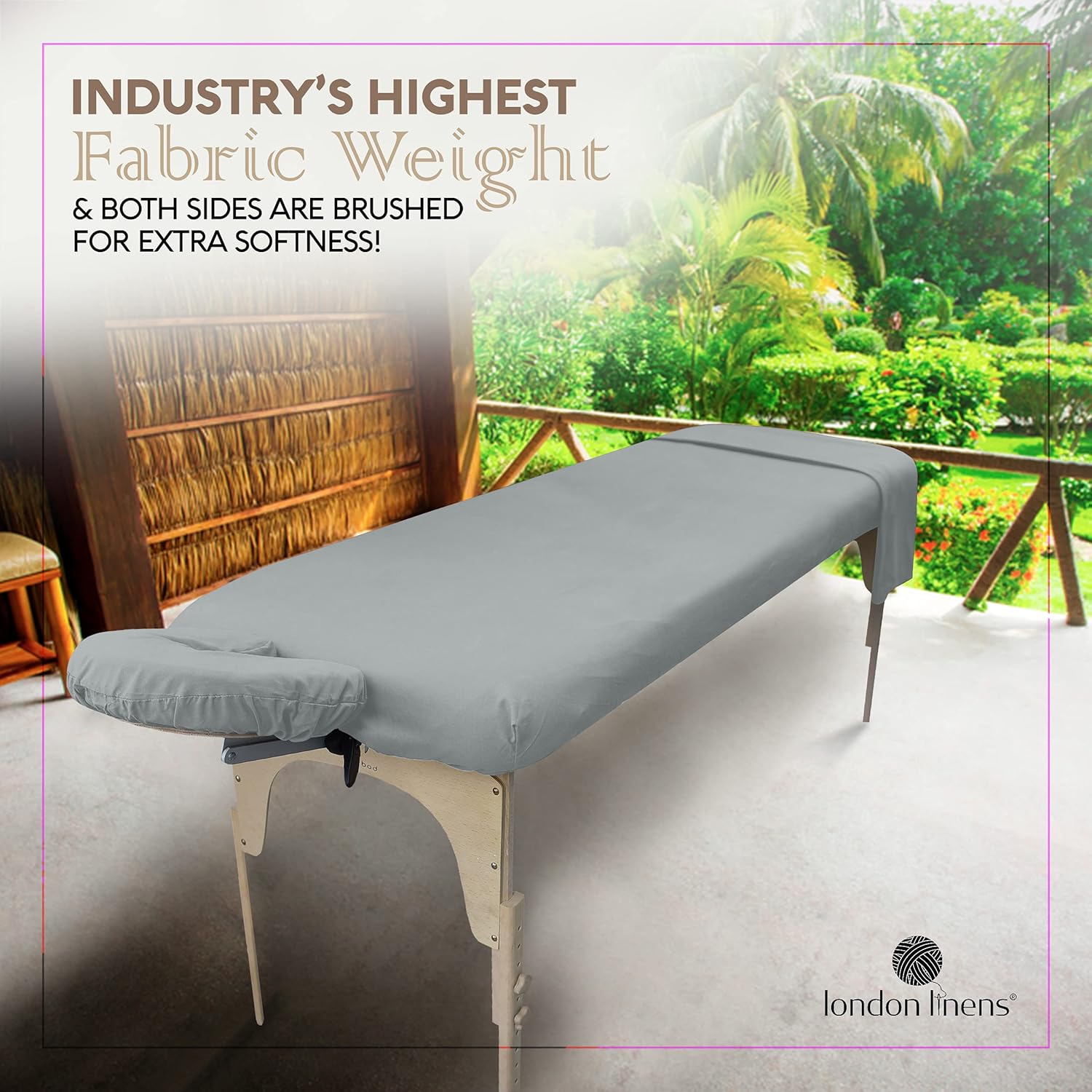 LONDON LINENS 3 Piece Massage Table Sheets Set - Soft Microfiber