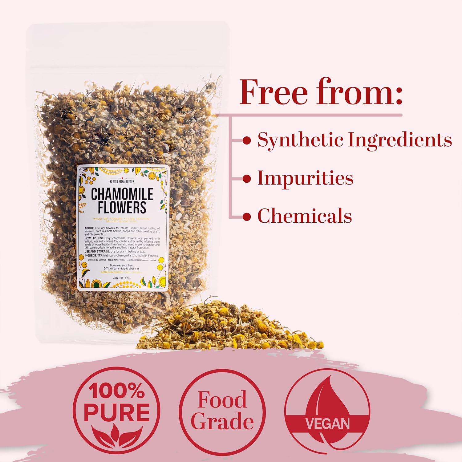Better Shea Butter Dried Chamomile Flowers for Bath Bombs