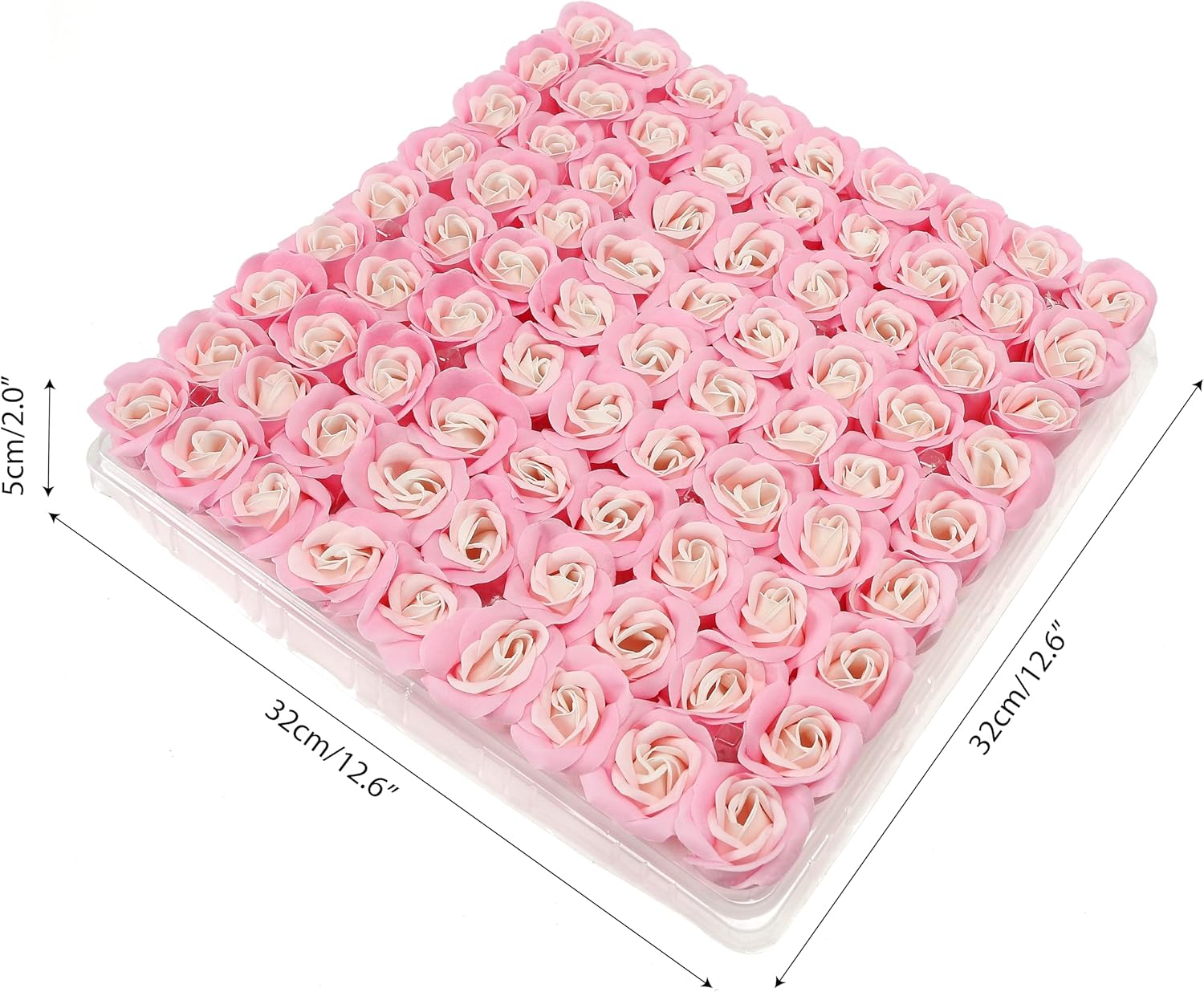 81PCS Scented Soap Roses Pink Floral Bath Petals Bouquet