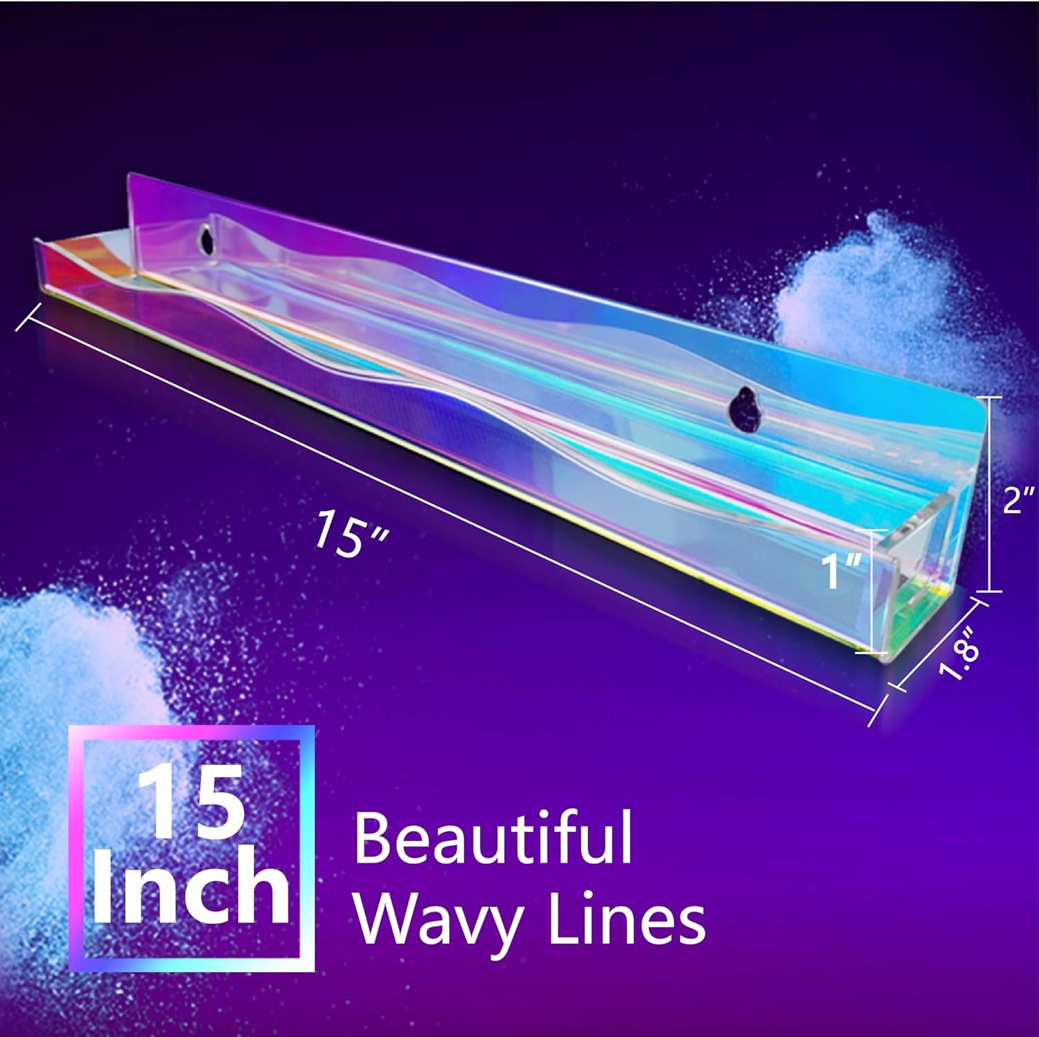 YMVV 15-Inch Wall Mounted Nail Polish Rack6 Pack Clear Rainbow Organizer