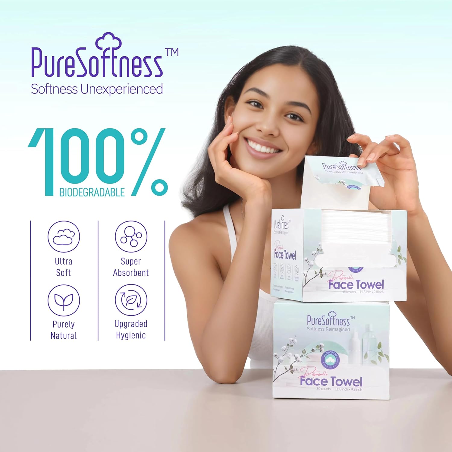 Luxuriously Soft Disposable Face Towel 12 x 10