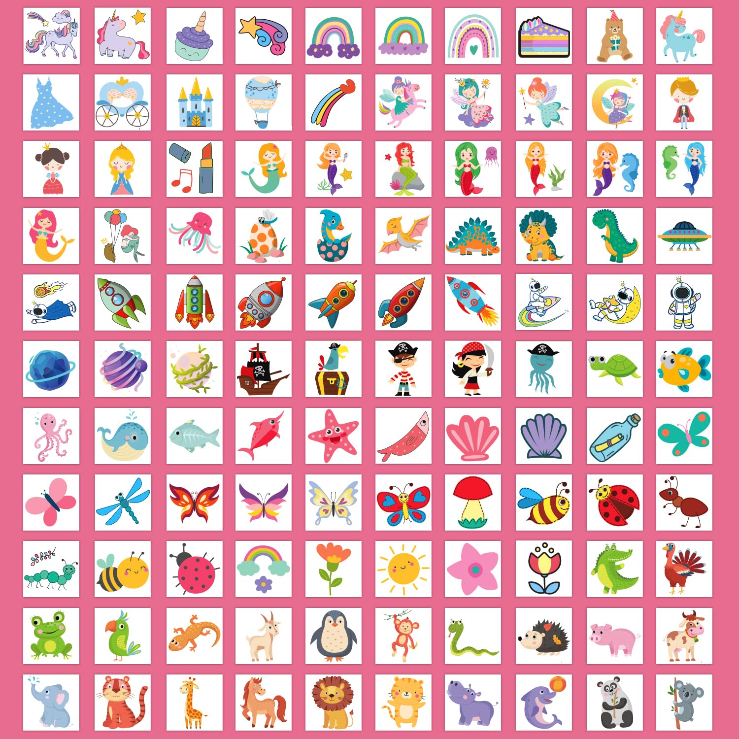 Partywind Kids Temporary Tattoos 204 PCS