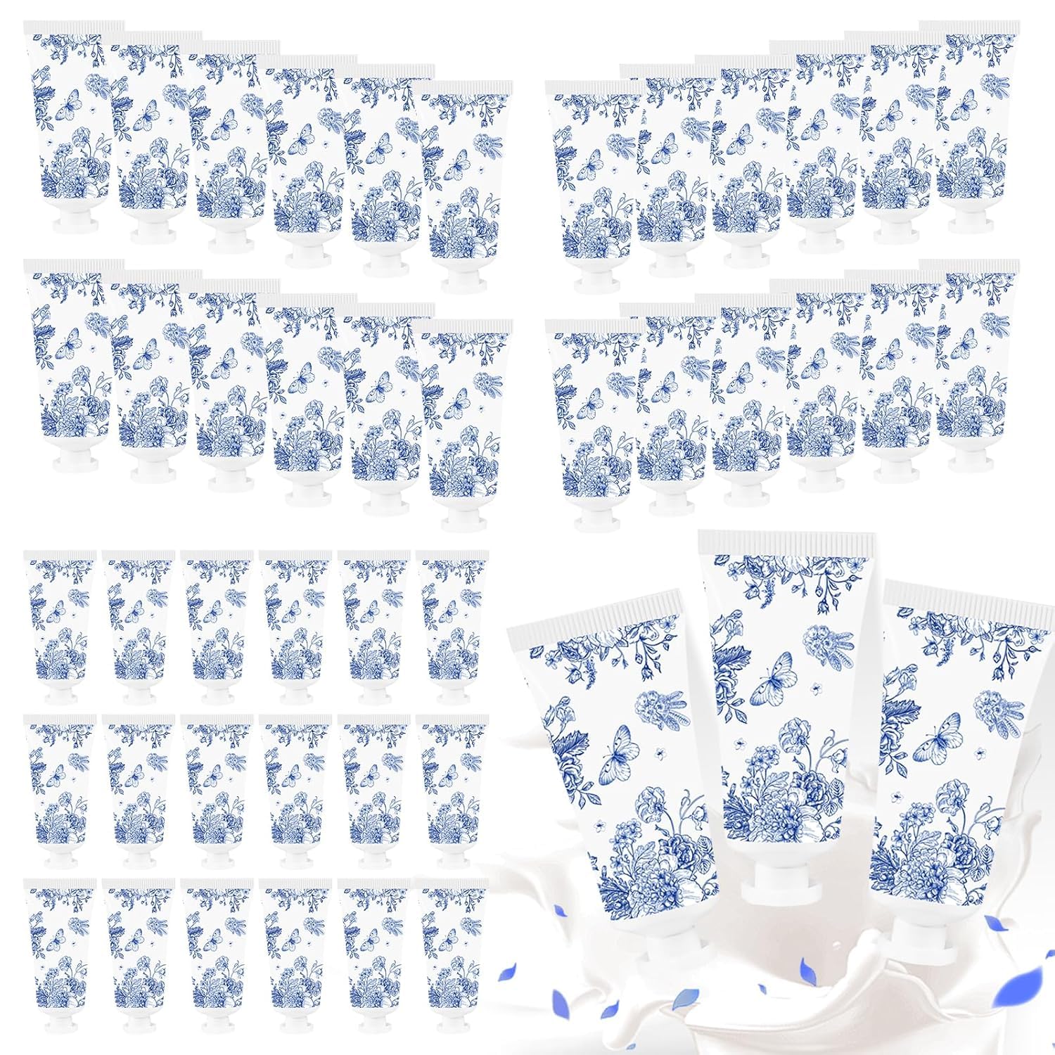 50 Pcs Hand Cream Gift Set Blue White Floral
