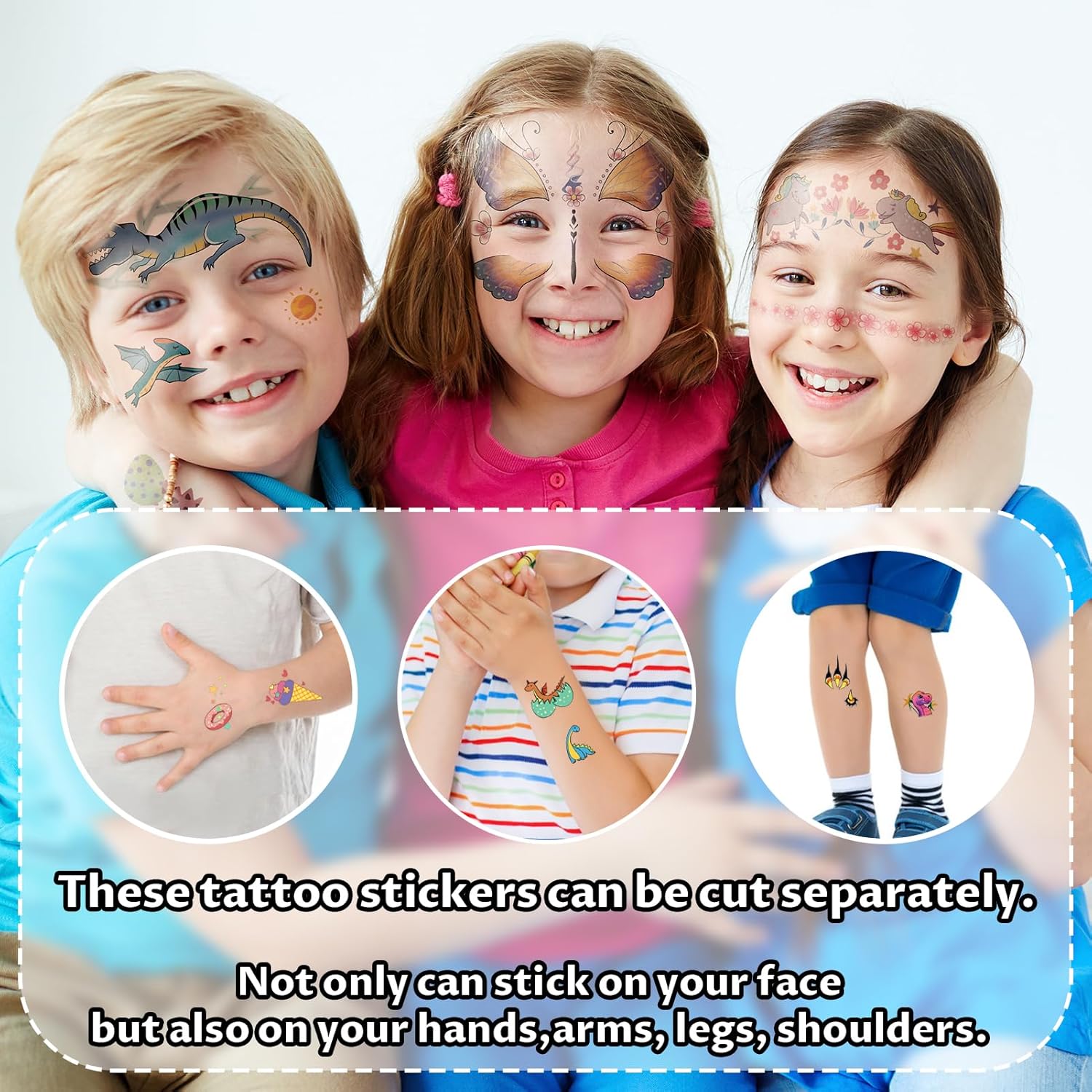 Partywind 24 Styles Face Temporary Tattoos for Kids