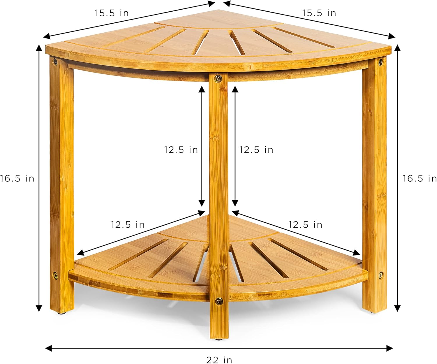 Sorbus Bamboo Shower Stool with Shelf