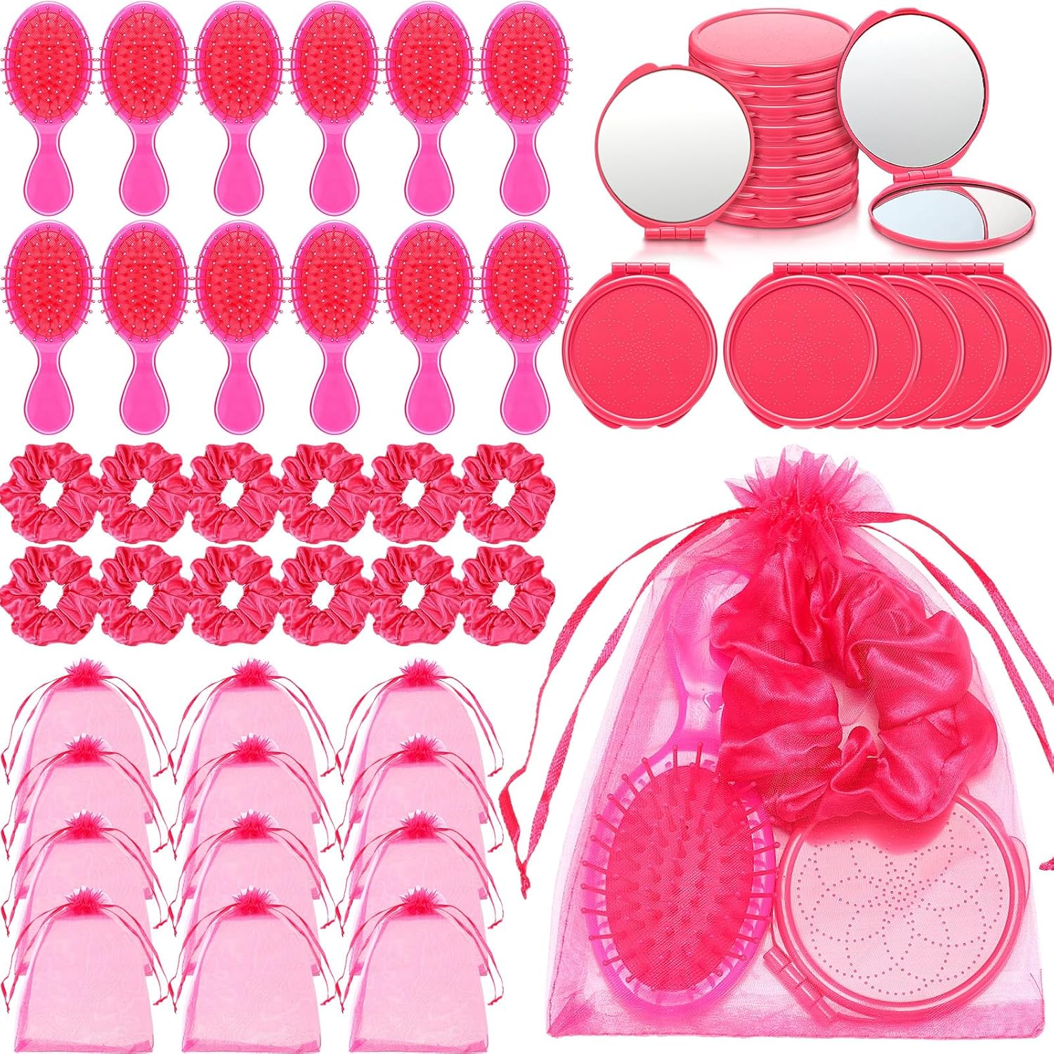 12 Set Pink Party Favors Hair Accessories Set