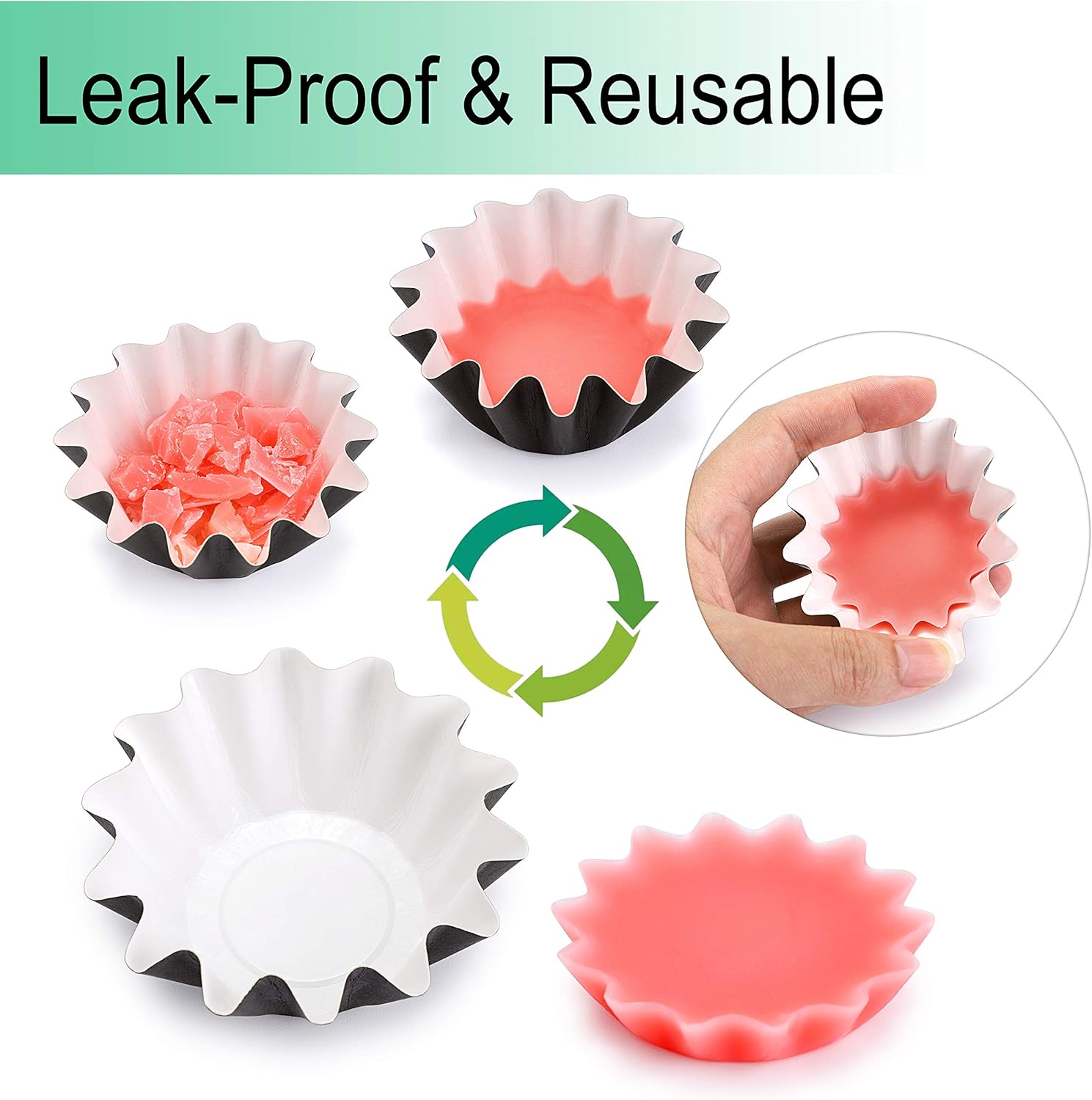 JUXYES 100 Reusable Wax Melt Liners Tray