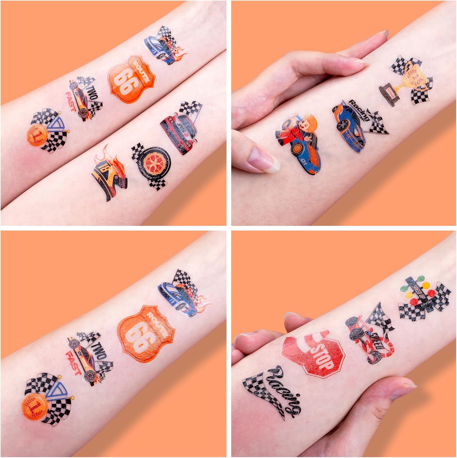 96 PCS Racing Car Temporary Tattoos for Kids