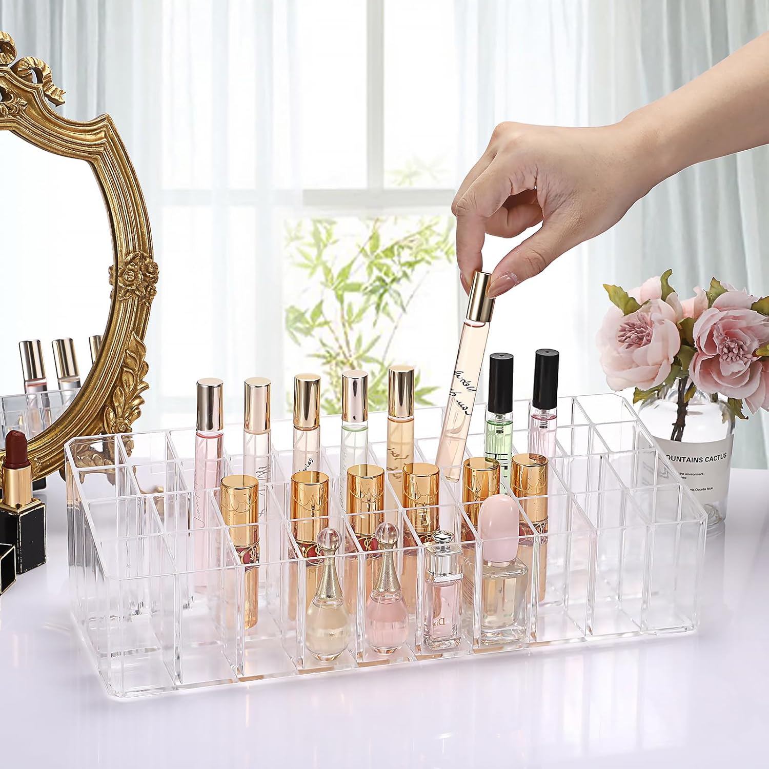 ELLDOO Rollerball Perfume Organizer with 44 Spaces