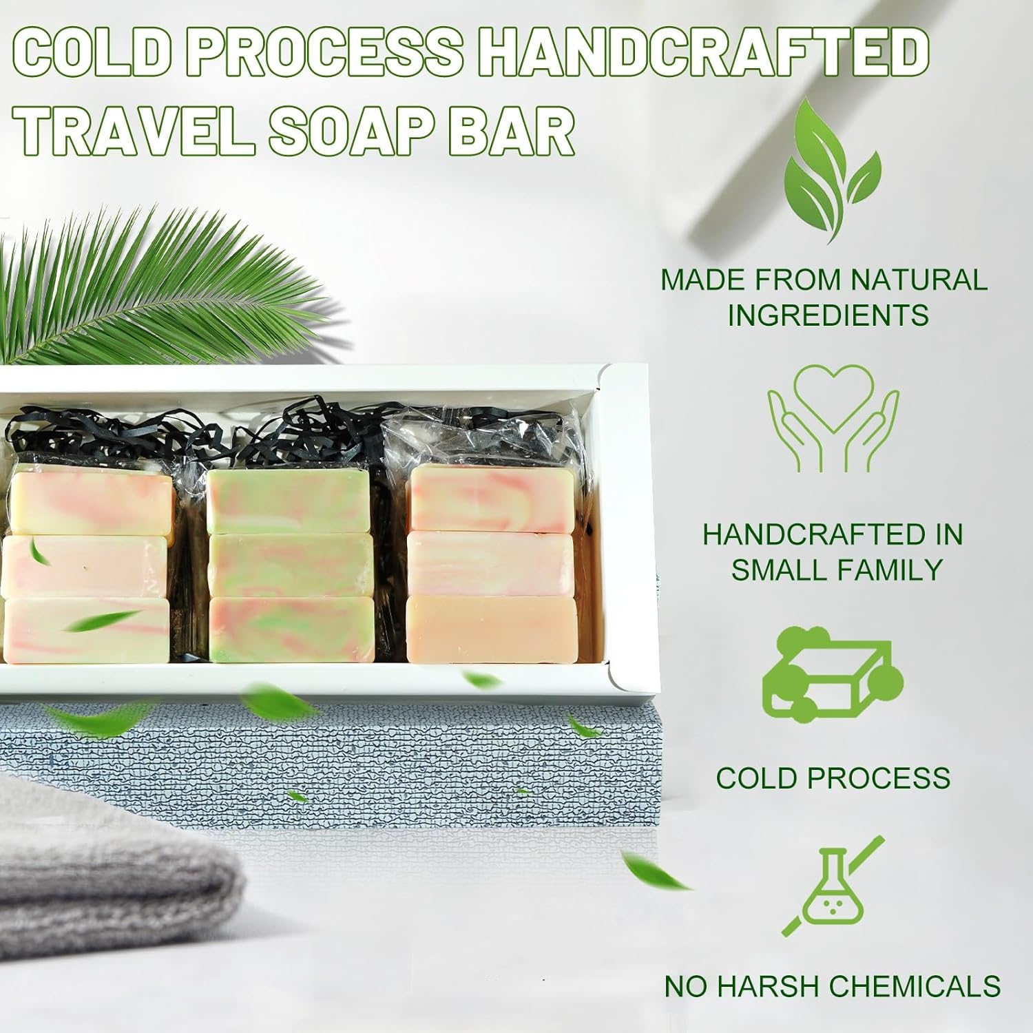 18 Handmade Travel Soaps Individually Wrapped