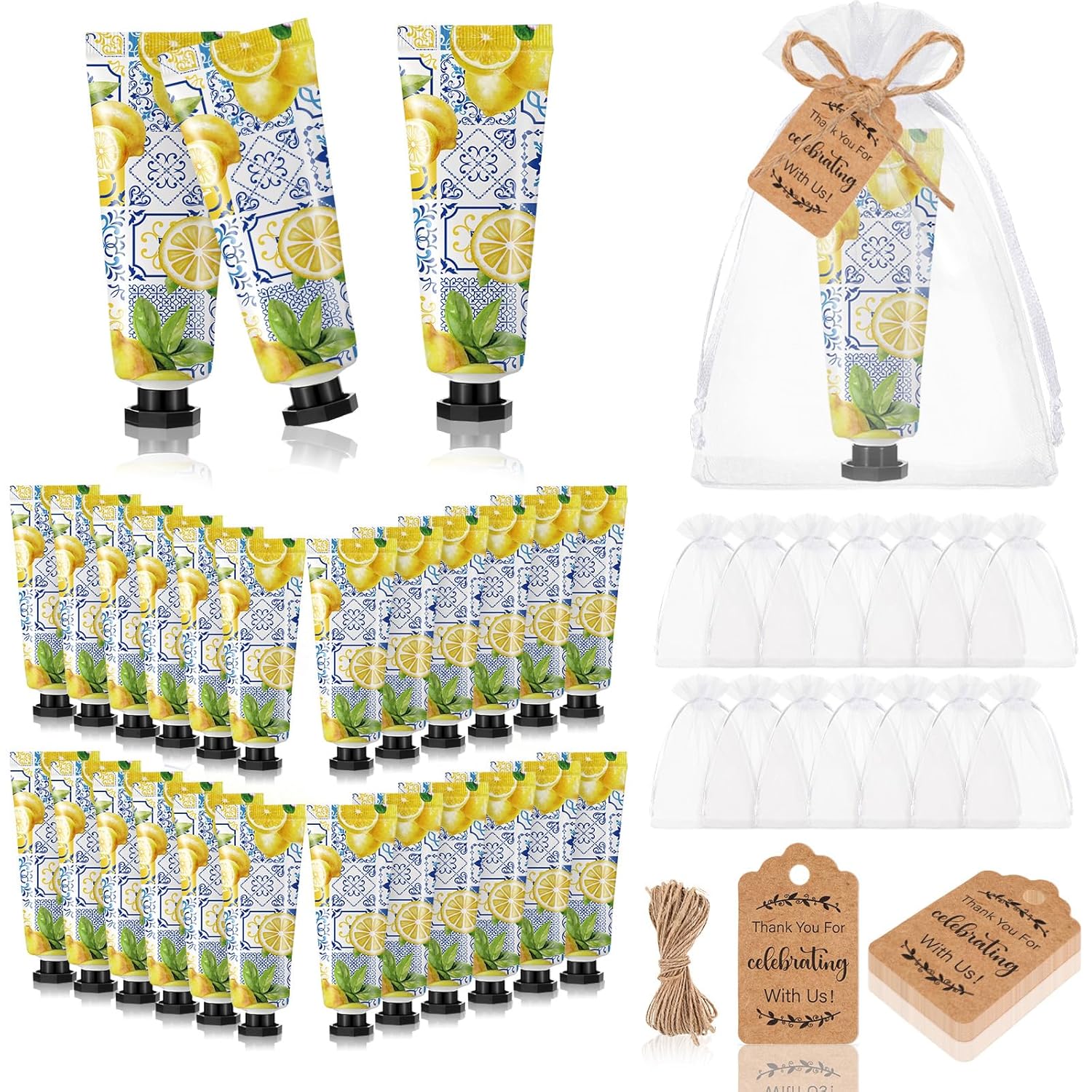 Dansib 48 Sets Baby Shower Hand Cream Party Favors Lemon