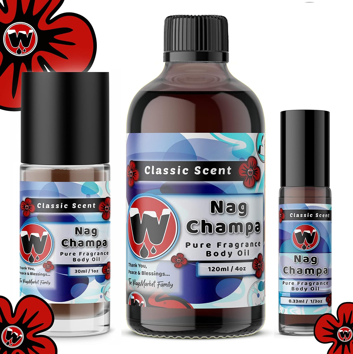 WagsMarket Nag Champa Perfume Oil Roll On 033oz